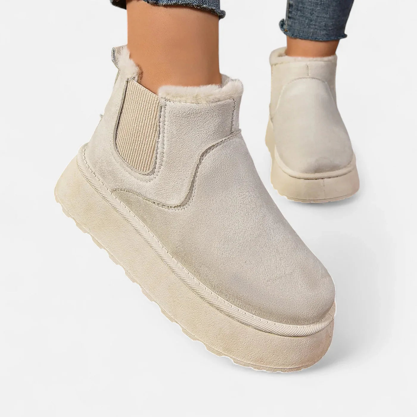 Faux-Fur Lined Platform Winter Boots