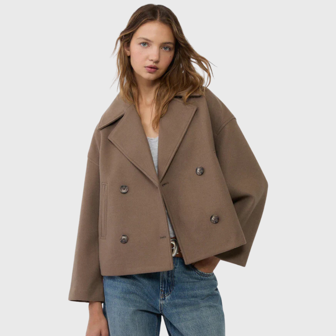 Chic Double-Breasted Cropped Jacket