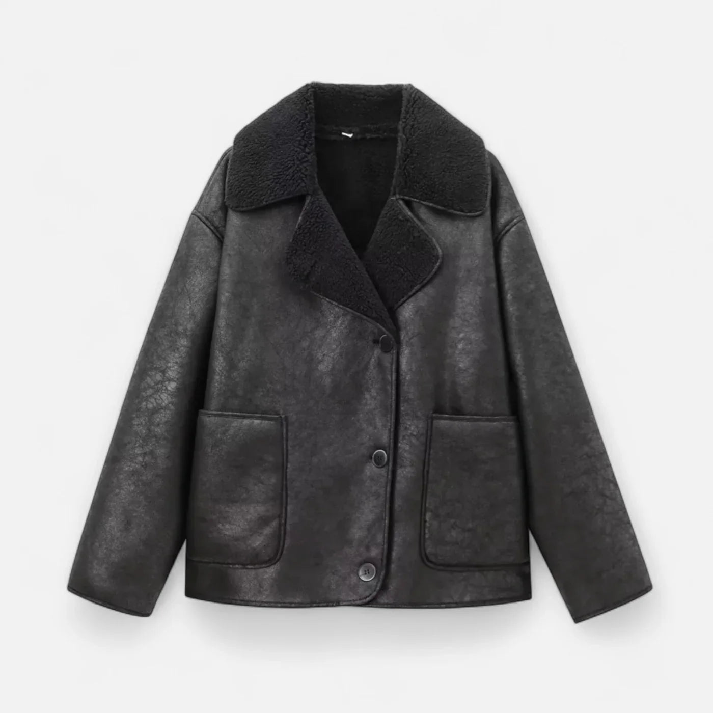 Heritage-Inspired Fleece Collar Jacket