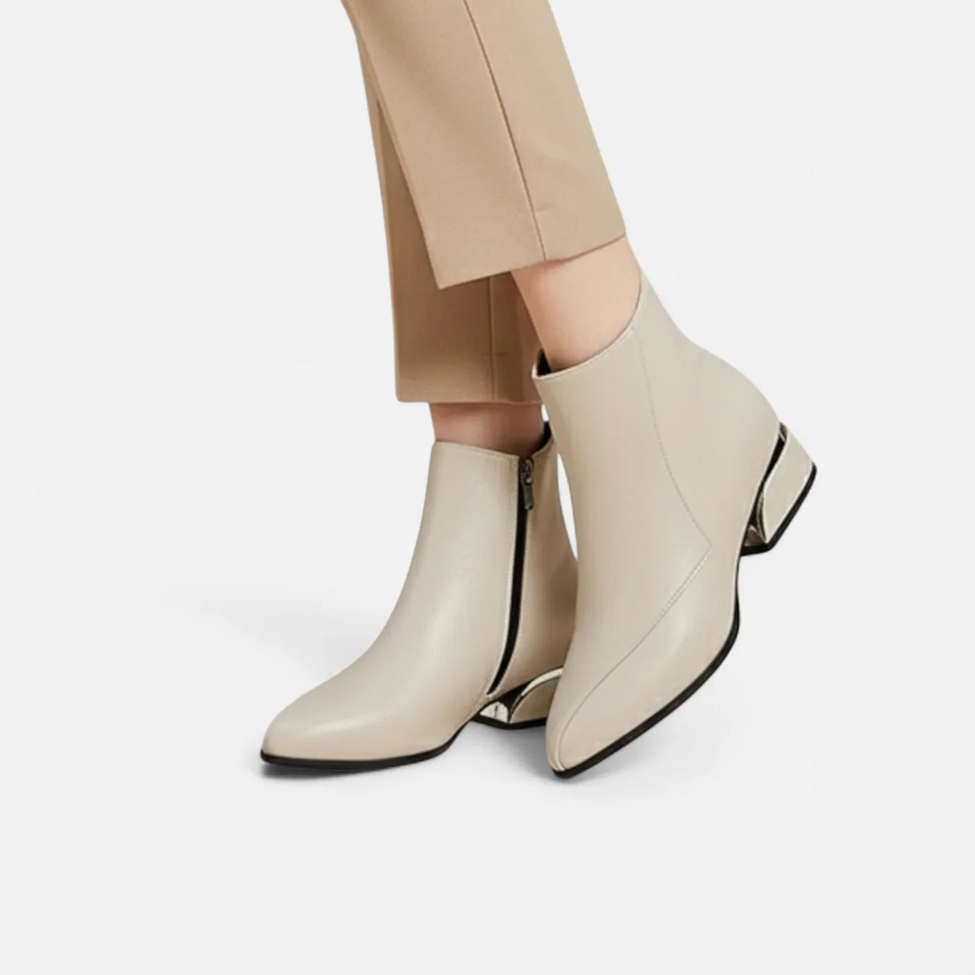 Low-Heel Pointed Ankle Boots