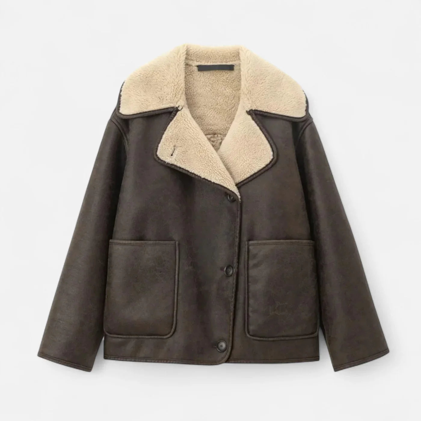 Heritage-Inspired Fleece Collar Jacket