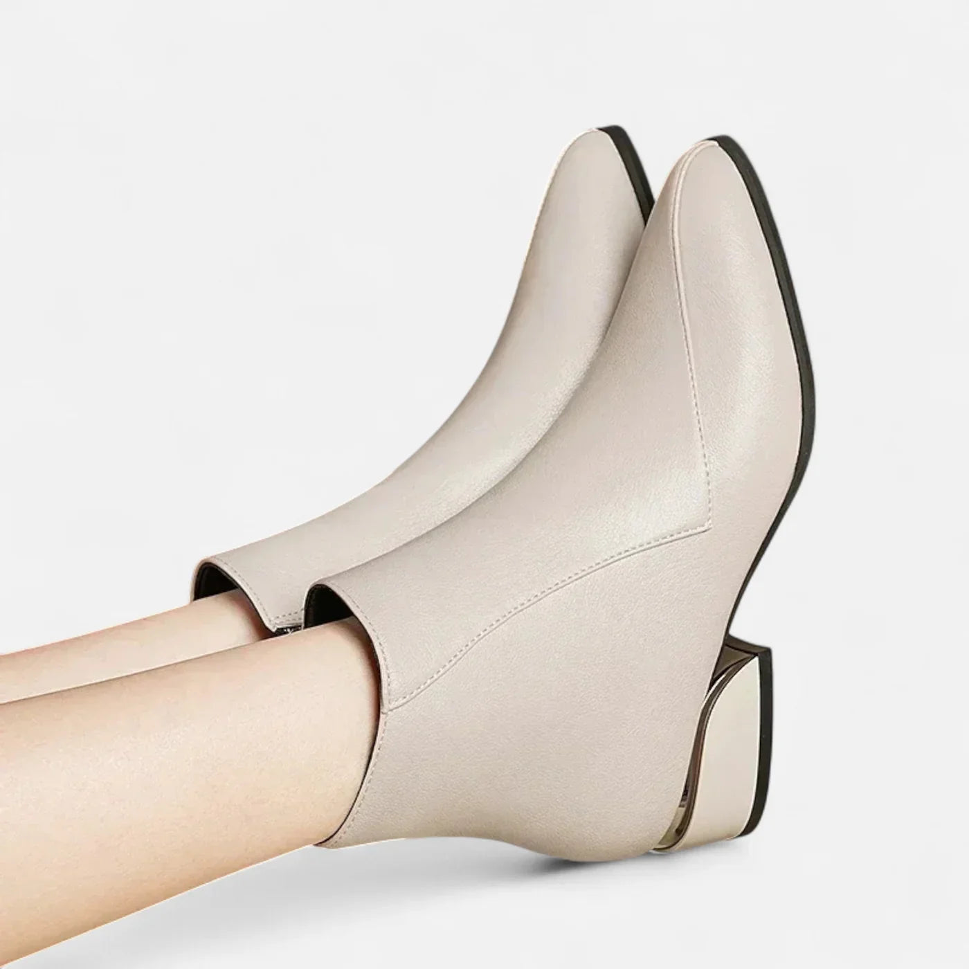 Low-Heel Pointed Ankle Boots