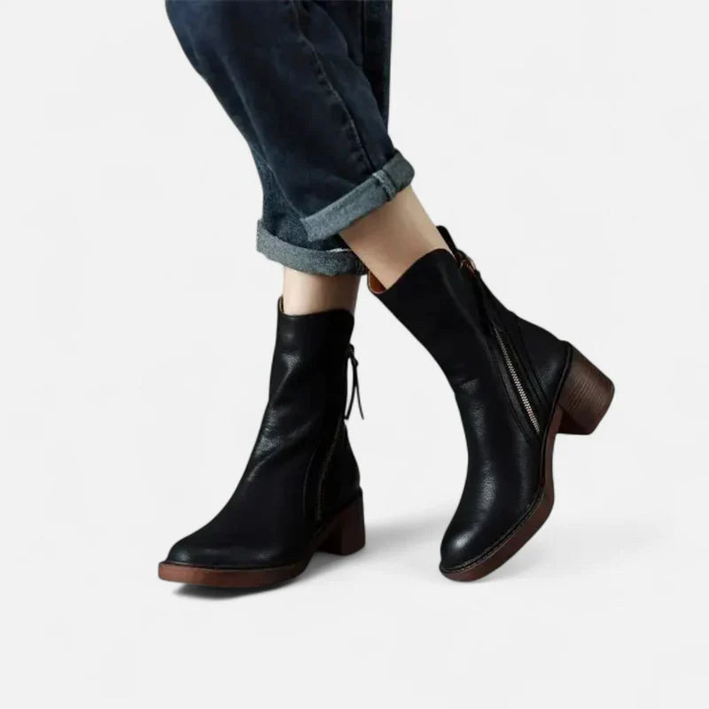 Block-Heel Ankle Boots