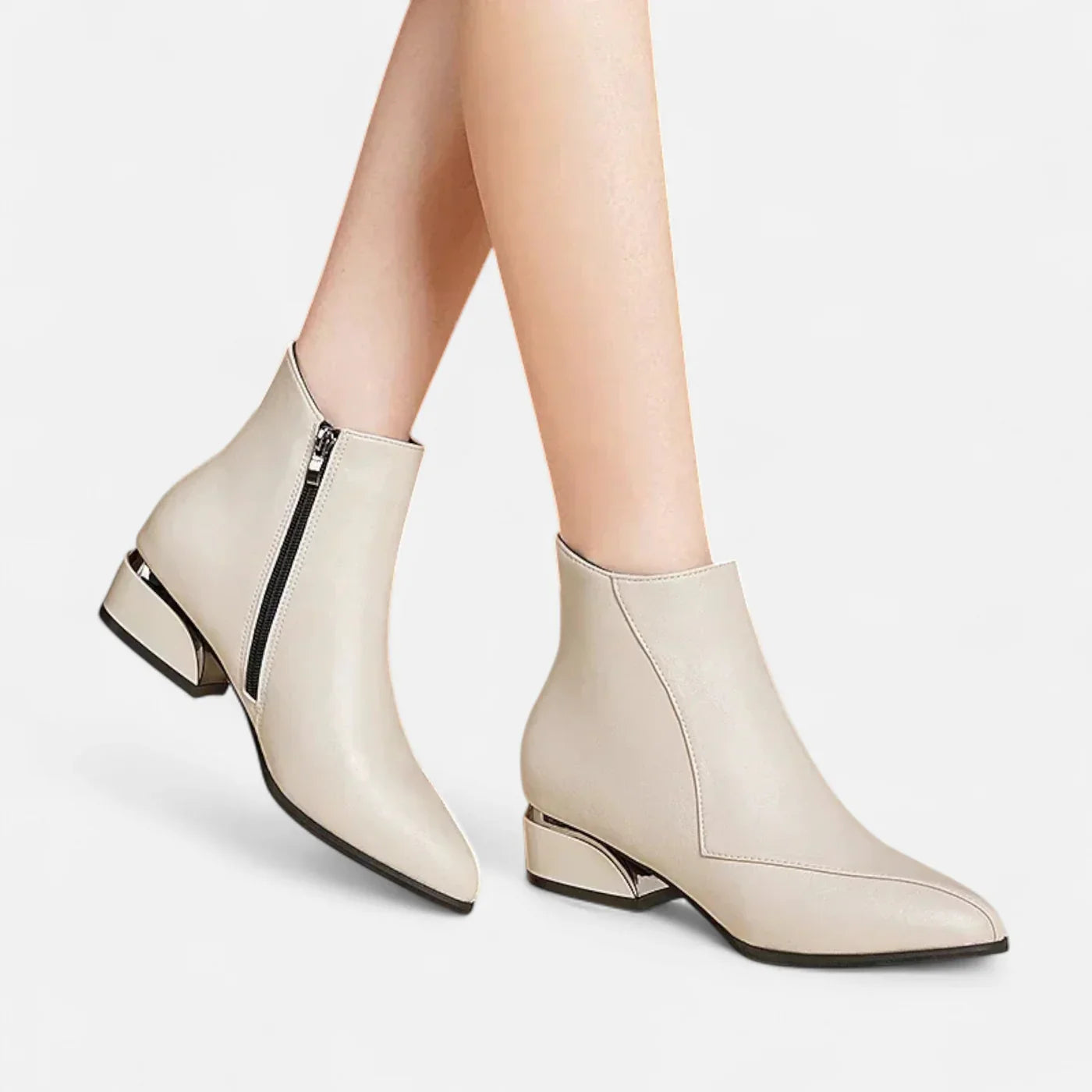 Low-Heel Pointed Ankle Boots