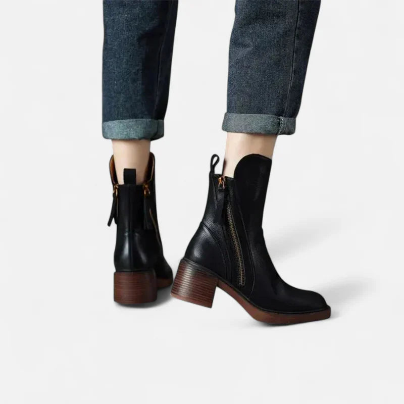 Block-Heel Ankle Boots