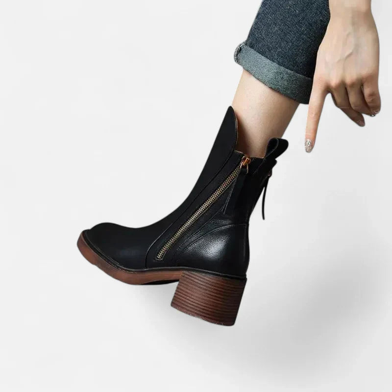 Block-Heel Ankle Boots