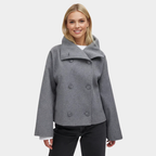 Elegant Cropped Jacket with Oversized Collar