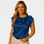 Satin Blouse with Statement Bow