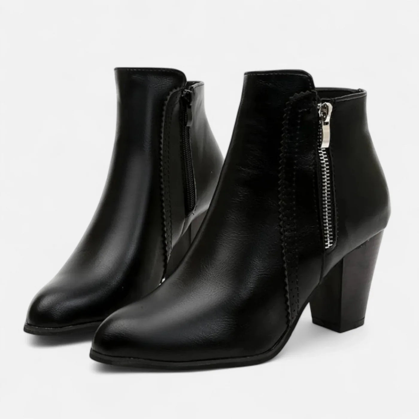 Retro Zip-Heeled Boots
