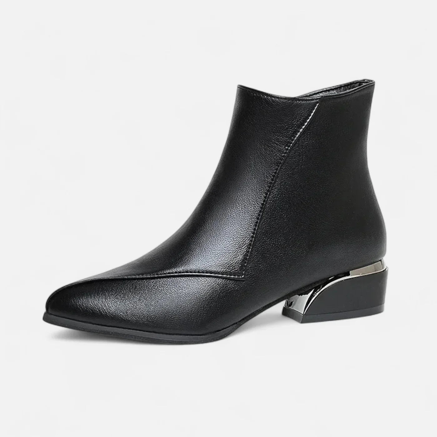 Low-Heel Pointed Ankle Boots