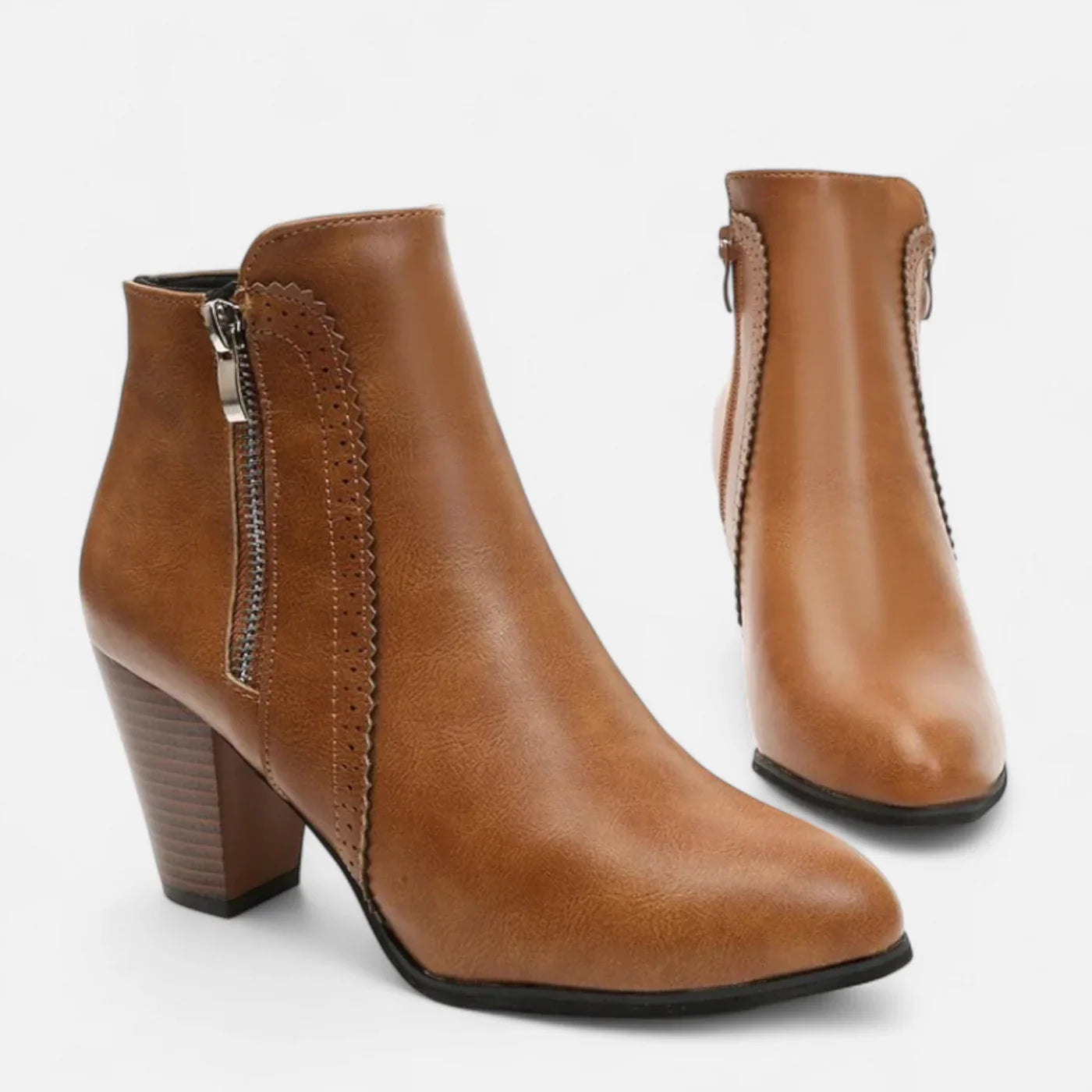 Retro Zip-Heeled Boots