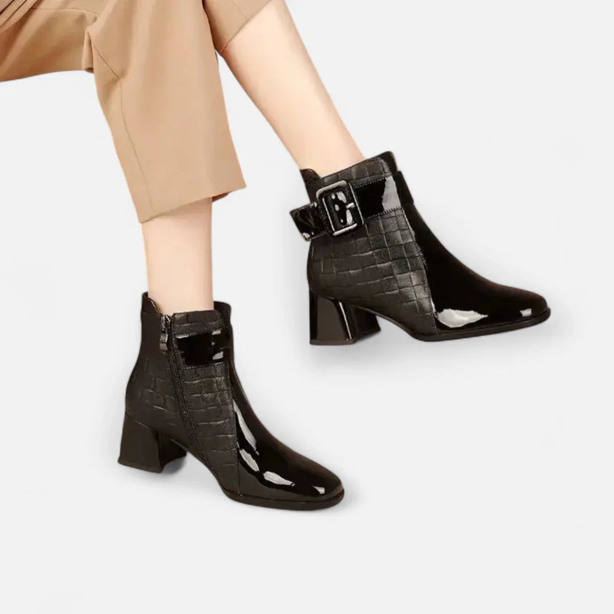 Elegant Buckle Ankle Boots