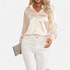 Satin Button-Up Blouse