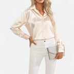 Satin Button-Up Blouse