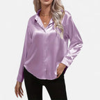 Satin Button-Up Blouse