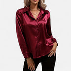 Satin Button-Up Blouse