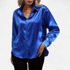Satin Button-Up Blouse
