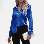 Satin Button-Up Blouse