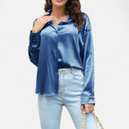 Satin Button-Up Blouse