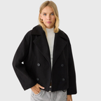 Chic Double-Breasted Cropped Jacket